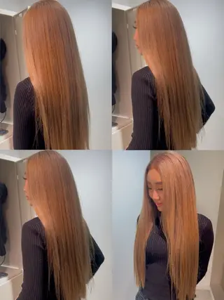 ロング カラー 艶ハイトーン🔆 ️️️安座間 希のヘアスタイル