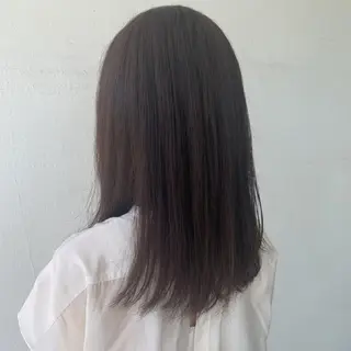 セミロング 浜田りほ Luxbe 博多バスターミナルのヘアスタイル