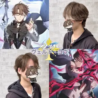 カラー メンズ 推しカラー💫 ブリーチ💫若菜覚のヘアスタイル