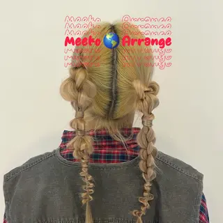 ロング ヘアアレンジ 🌼ピンク/レッド/ アレンジ/Mei🌼のヘアスタイル