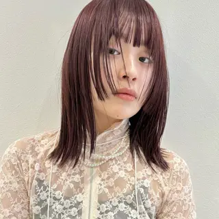 ミディアム カラー 🍊暖色×顔周り 🍊cocoroのヘアスタイル