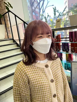 ショート カラー ヘアアレンジ チャンモリパーマ/韓 国/Minami🦋のヘアスタイル