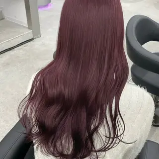 ロング カラー 💗愛され暖色💗 ピンク/レッド💗のヘアスタイル