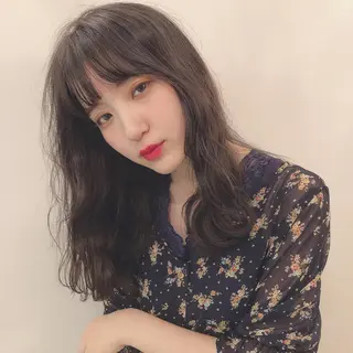 セミロング 店長/mao/ 前髪/顔周りカットのヘアスタイル