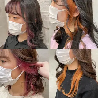 セミロング カラー 【ピンク/韓国ヘア/ ヘアセット】亜海のヘアスタイル