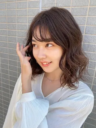 ミディアム カラー ヘアアレンジ パーマ指名No1 /namiのヘアスタイル