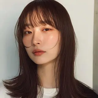 セミロング 縮毛矯正/レイヤー カット⭐️SHOTAのヘアスタイル