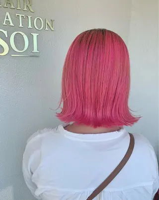 ミディアム カラー 三野 沙也のヘアスタイル