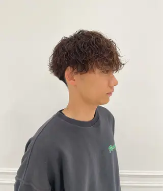 ショート パーマ メンズ 北添 稜大のヘアスタイル