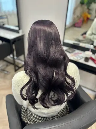 ロング カラー 𝒎𝒐𝒆🩰 名駅/ヘアメ/暖色♡のヘアスタイル