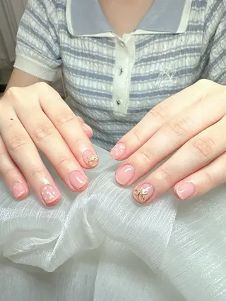 ネイル Kaka_ パラジェル、長さだしのネイルデザイン