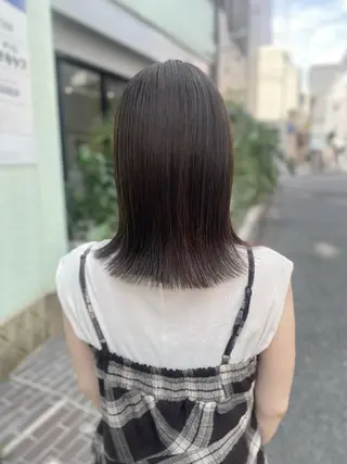 ミディアム Click所属・クニモトハルナ ボブ/柔らかカラーのヘアスタイル