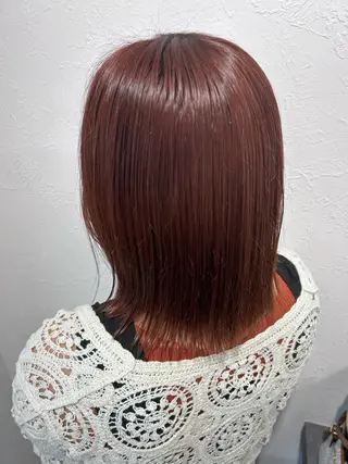 ミディアム 艶カラー/レイヤー /メンズ/マツエクのヘアスタイル