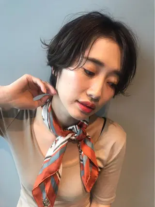 ショート カラー パーマ lani 天神大名/ブリーチのヘアスタイル