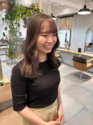 ミディアム カラー REINA☁️透明感 カラー/ぷつっと♡のヘアスタイル