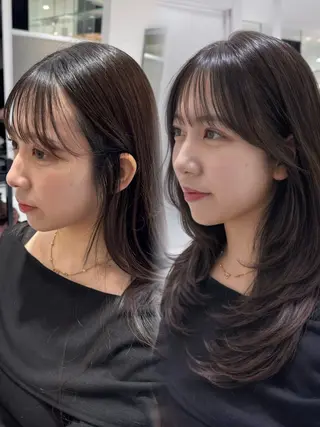 セミロング 映える顔まわり/前髪 特化 💗 ユキマのヘアスタイル