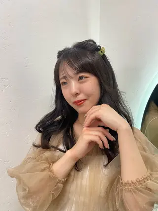 ロング カラー ヘアアレンジ 愛莉/ラベンダー/ ベージュ/ブラウンのヘアスタイル