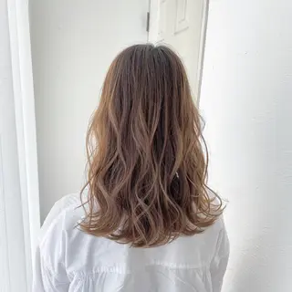 セミロング ヘアアレンジ 🍑もも 🍑のヘアスタイル