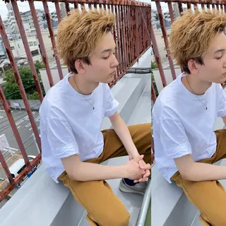 ショート カラー メンズ メンズヘア特化 崎田 成人のヘアスタイル