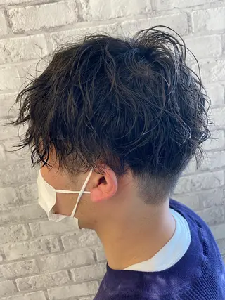 ミディアム パーマ メンズ 💈メンズ特化 美容師サキ💈のヘアスタイル