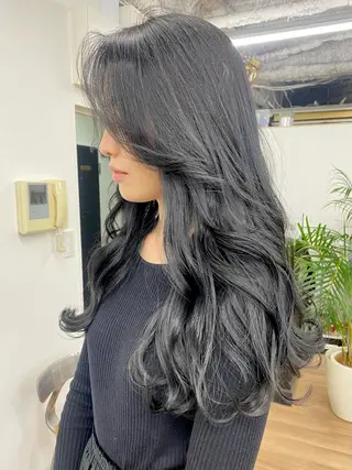 ロング カラー 韓国風×透明感カラー 髪質改善オタベシンヤのヘアスタイル