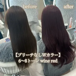 ロング ブリーチなしW🎀 髪質改善／はのんのヘアスタイル