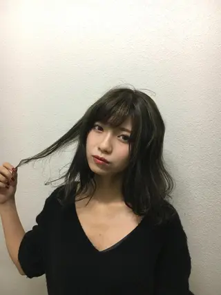 ミディアム カラー JILBLAN京都 ショート/ハイライトのヘアスタイル