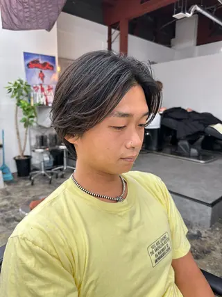 ミディアム BOW【ボウ】所属・メンズパーマ/本町/ 心斎橋/Takumiのヘアスタイル