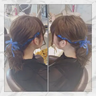 ミディアム ヘアアレンジ ヘアセット/着付け 𓇼 松本 夏美𓇼のヘアスタイル