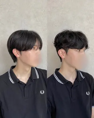 ショート パーマ メンズ 韓国メンズヘア/ ダウンパーマ/歩夢のヘアスタイル