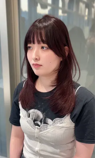 ミディアム レイヤーカット／ ハッシュカット/果恋のヘアスタイル