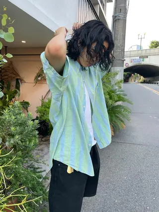 カラー パーマ メンズ スパイラルパーマ 🌐hina⭐️のヘアスタイル