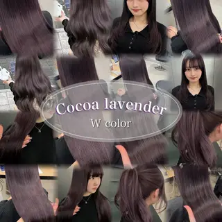 ロング カラー 暗髪🩶ラベンダー/ ブルー/ユウナ🤍のヘアスタイル