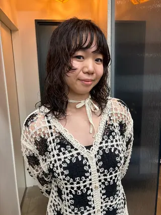 パーマ RIN パーマ/暖色カラーのヘアスタイル
