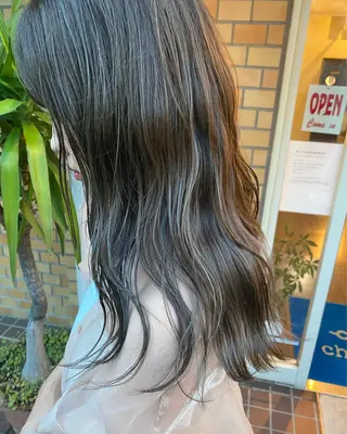 セミロング カラー 透明感カラー・ 髪質改善🩵イケダのヘアスタイル