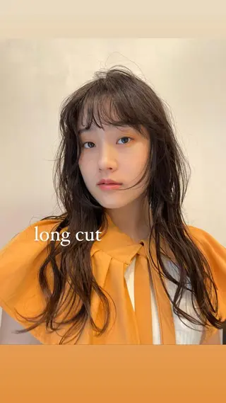 ロング カラー ボブパーマ ♡ヨシカワハナコのヘアスタイル