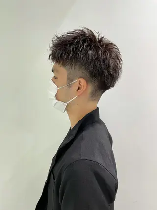ショート カラー パーマ ヘアアレンジ メンズ キッズ ネイル マツエク・マツパ スパイキー/フェザー /波巻き/かいとのヘアスタイル