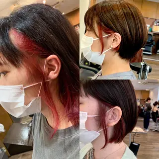 ショート 🎨インナーカラー が得意👍新垣⚜️のヘアスタイル