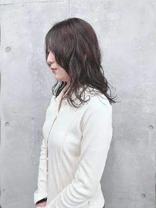 ミディアム パーマ 小顔ボブ/お悩み解決 /ボブパーマ/とういのヘアスタイル