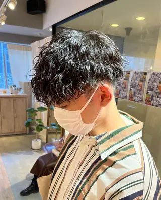 ショート パーマ メンズ メンズ特化美容師 熊田 鼓汰郎のヘアスタイル