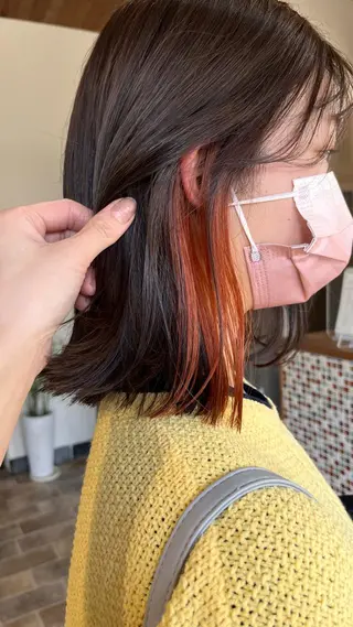 ミディアム カラー 中村 友香のヘアスタイル