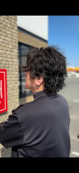 ミディアム パーマ メンズ EARTH北上店所属・０分パーマ/ メンズパーマ藤原海斗のヘアスタイル