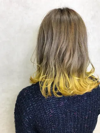 セミロング カラー 竹井 寛喜のヘアスタイル