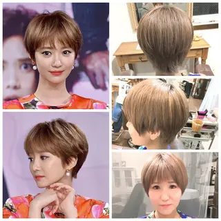 ショート カラー ヘアアレンジ As hair所属・柔らか垢抜けｶﾗｰと ｶｯﾄ🫧ASUKAのヘアスタイル