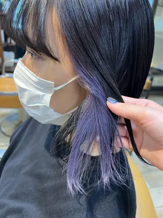 ショート カラー ヘアアレンジ サナ🌱 切りっぱなしボブのヘアスタイル