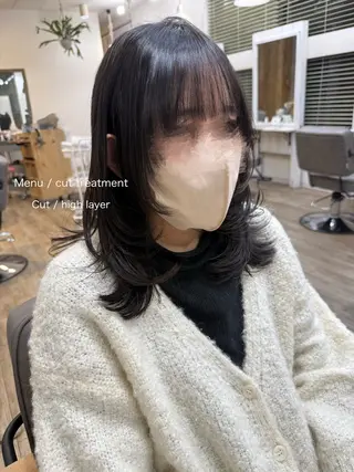 ミディアム Rinka/レイヤー /透明感カラーのヘアスタイル