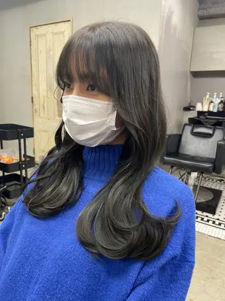 ロング カラー 新宿/韓国ヘア/ 髪質改善ストレートのヘアスタイル