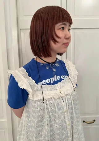 カラー ブリーチカラー🎀 韓国風/寺門美優のヘアスタイル