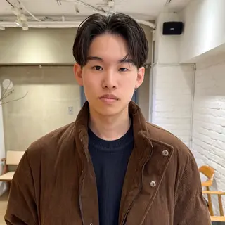 ミディアム パーマ メンズ メンズカット 田形清流のヘアスタイル