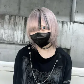 ミディアム カラー ハイトーン/ウルフ /エクステ/ましろのヘアスタイル